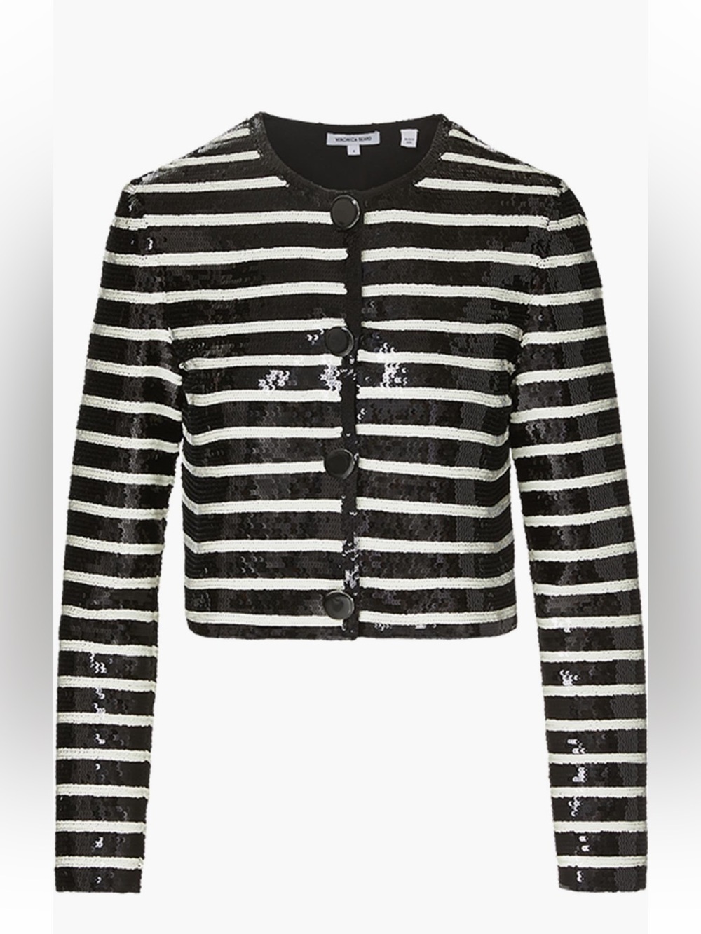 NWT Veronica Beard Mickey Sequin Stripe Jacket Black White Size 2, MSRP $798